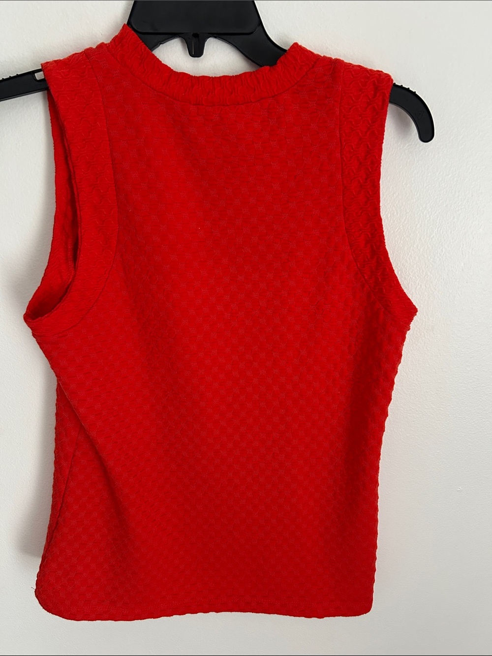 Anthropologie Maeve Bright Red Barbara Jacquard Knit Textured Crewneck Tank - Picture 9 of 11